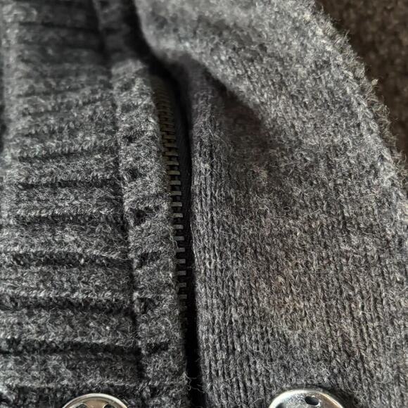 Banana Republic Men’s Zip-Up Sweater Gray Collar Knit Cardigan Winter Wear - Picture 5 of 8